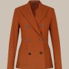 Windsor Wollstretch-Doppelreiher-Blazer In Kupfer Blazer