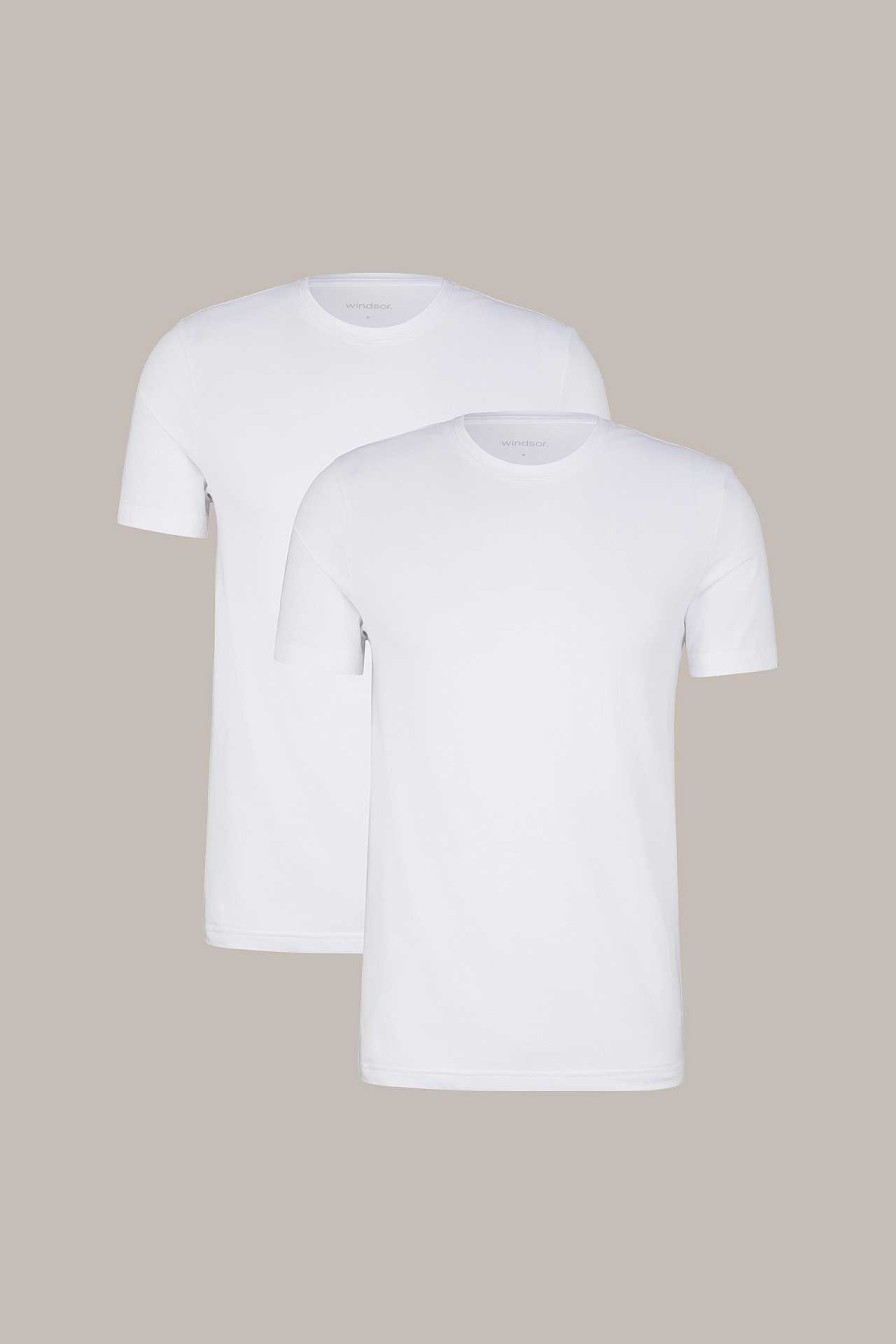 Windsor Two-Pack-Baumwollmix T-Shirts Mit Stretch Und Rundhals In Wei T-Shirts & Polos