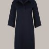 Windsor Baumwollstretch-Kleid Mit Hemdkragen In Navy Kleider & Overalls