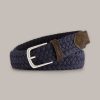 Windsor G Rtel Aus Wolle Und Velours In Dunkelblau-Braun Navy G Rtel