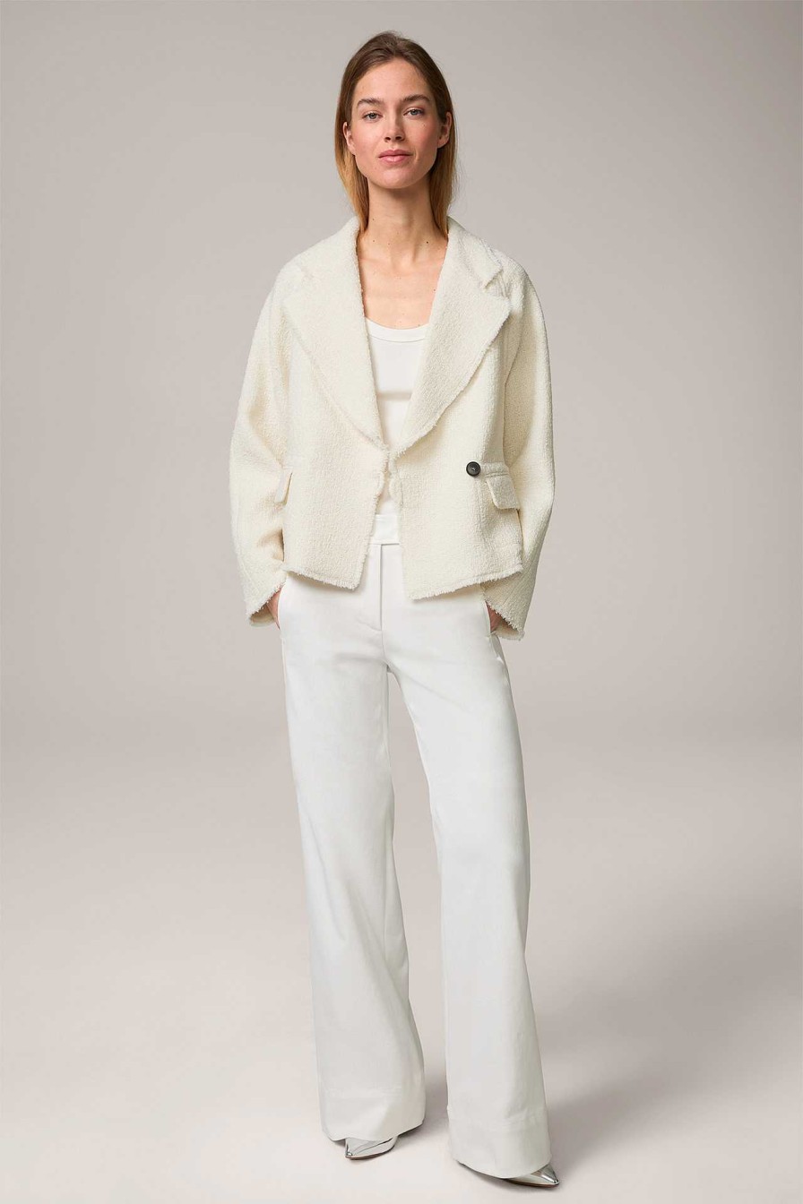 Windsor Tweed-Kurzblazer-Jacke Mit Breitem Revers In Creme Jacken & M Ntel