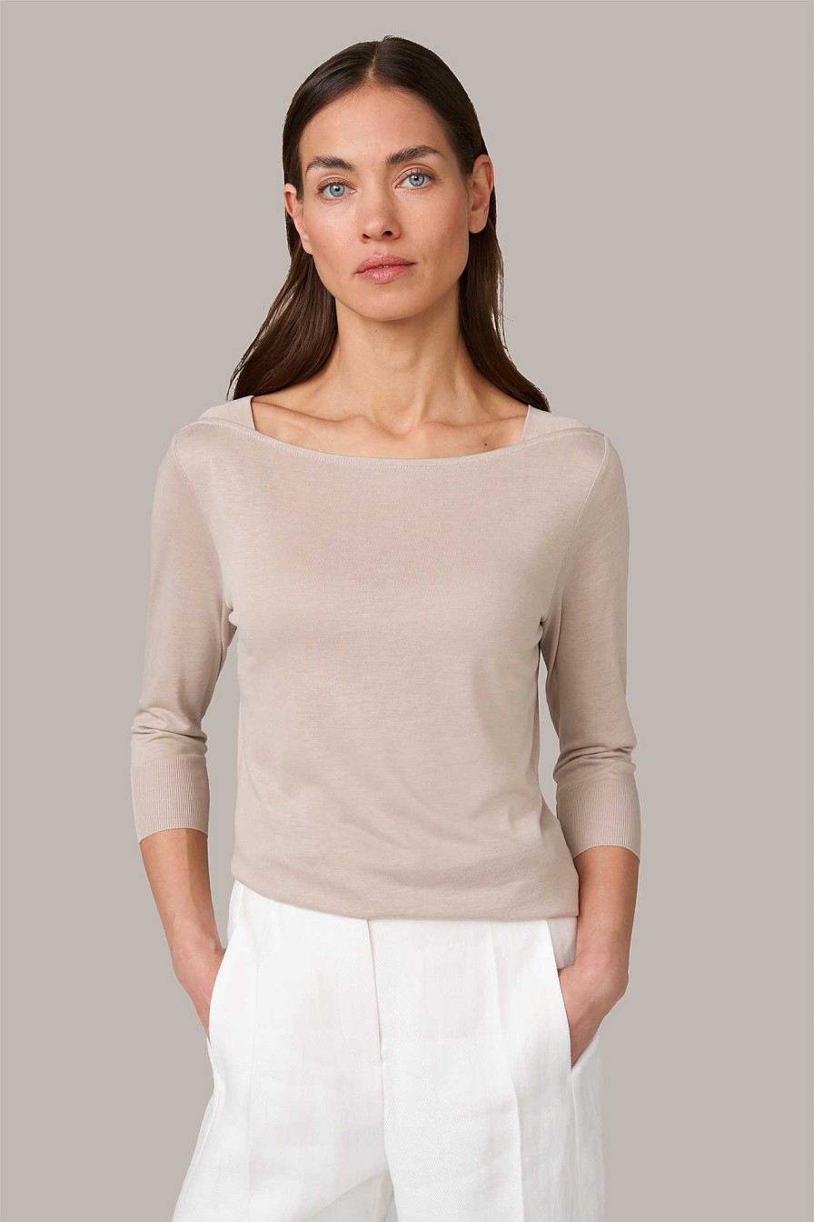 Windsor Tencel-Baumwoll-Shirt In Taupe T-Shirts & Sweatshirts