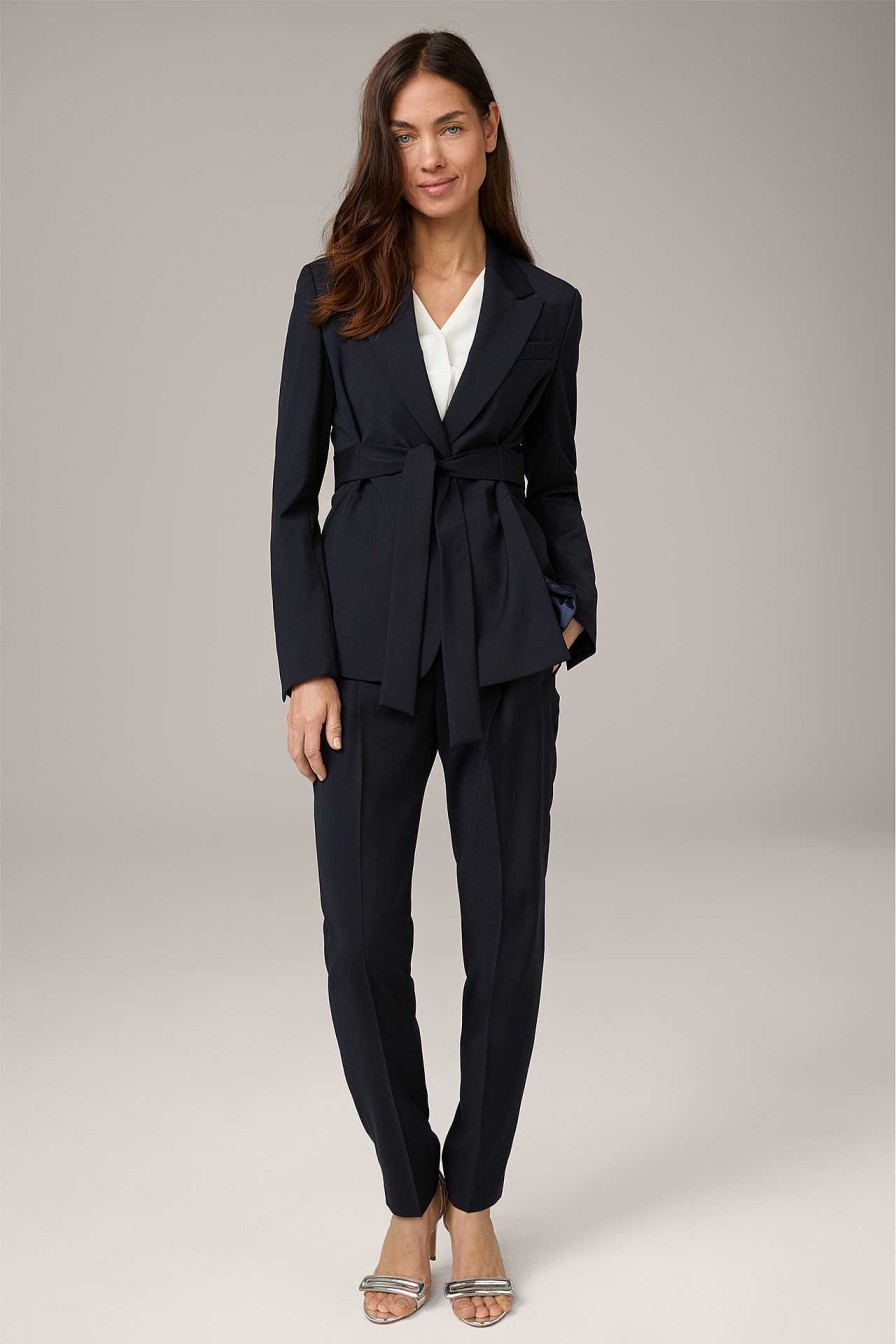 Windsor Schurwoll-Blazer Mit G Rtel In Navy Blazer