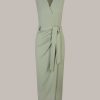 Windsor Schurwoll-Etui-Kleid In Midi-L Nge In Hellgr N Kleider & Overalls