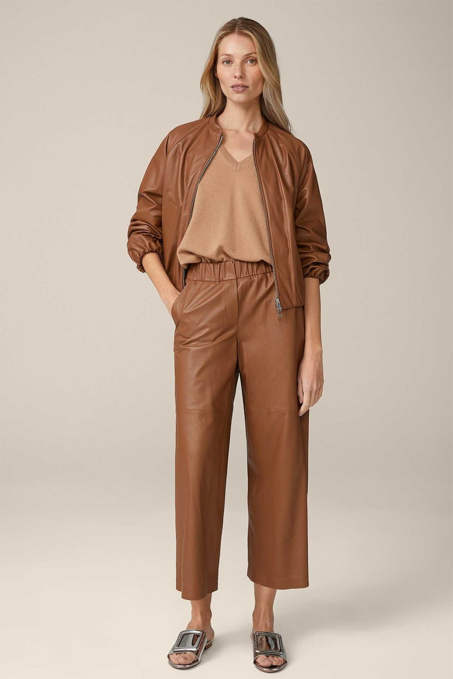 Windsor Lammnappa-Leder-Culotte In Cognac Hosen & Jeans