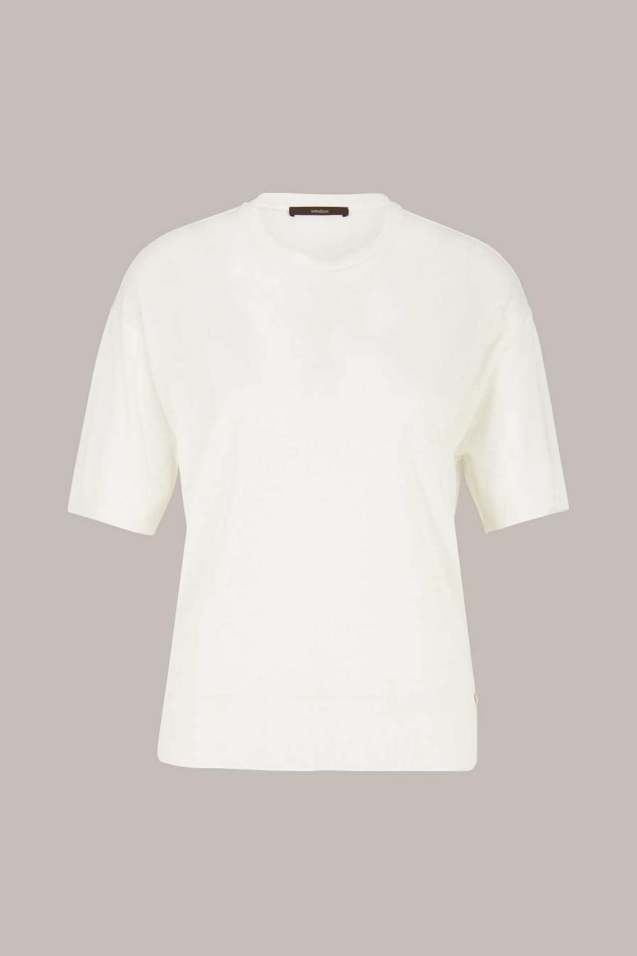 Windsor Tencel-Baumwoll T-Shirt In Ecru T-Shirts & Sweatshirts