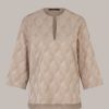 Windsor Jacquard-Bluse In Taupe Blusen & Tops