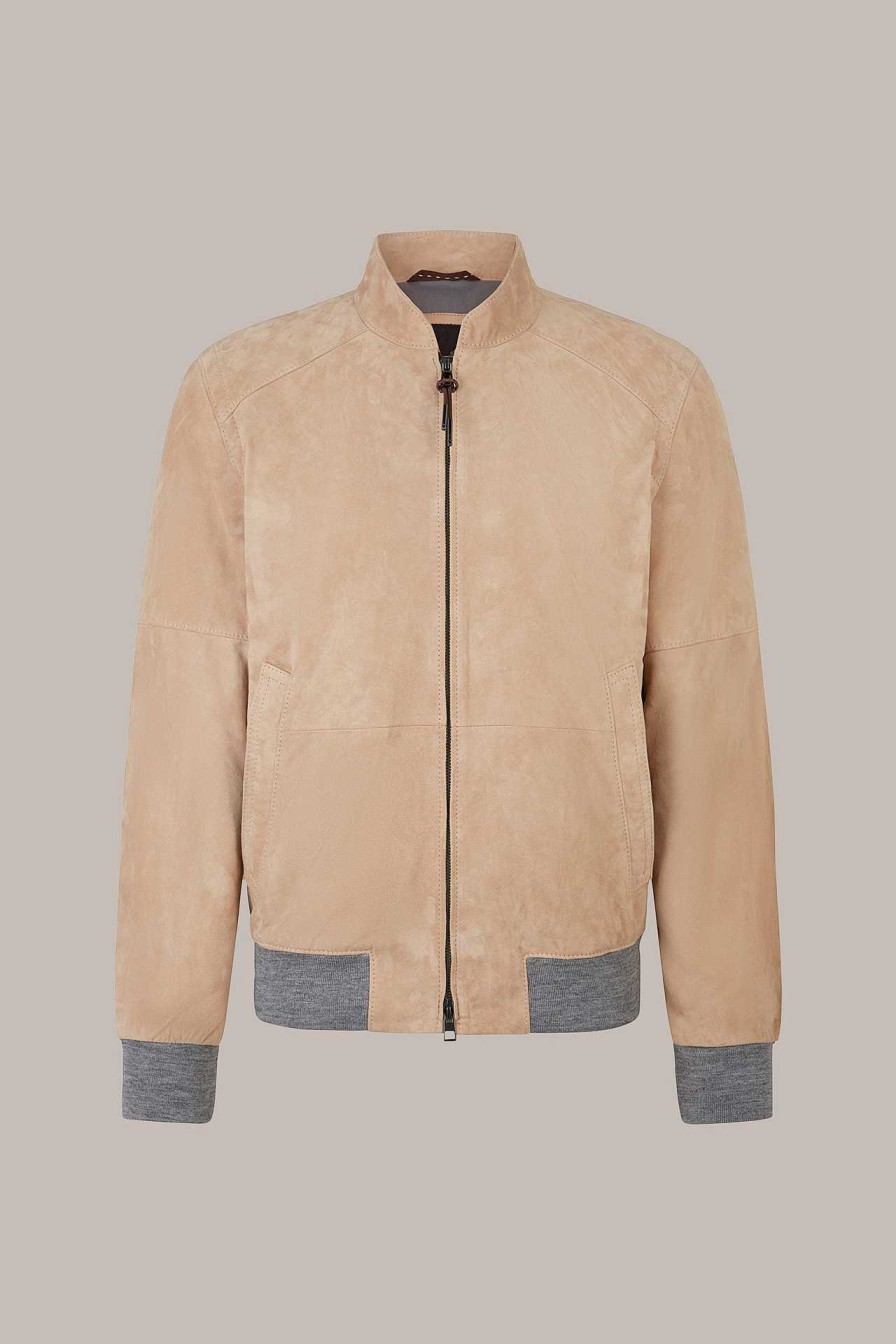 Windsor Ziegenvelours-Leder-Blouson Borello In Hell Beige Lederjacken & Shirtjackets