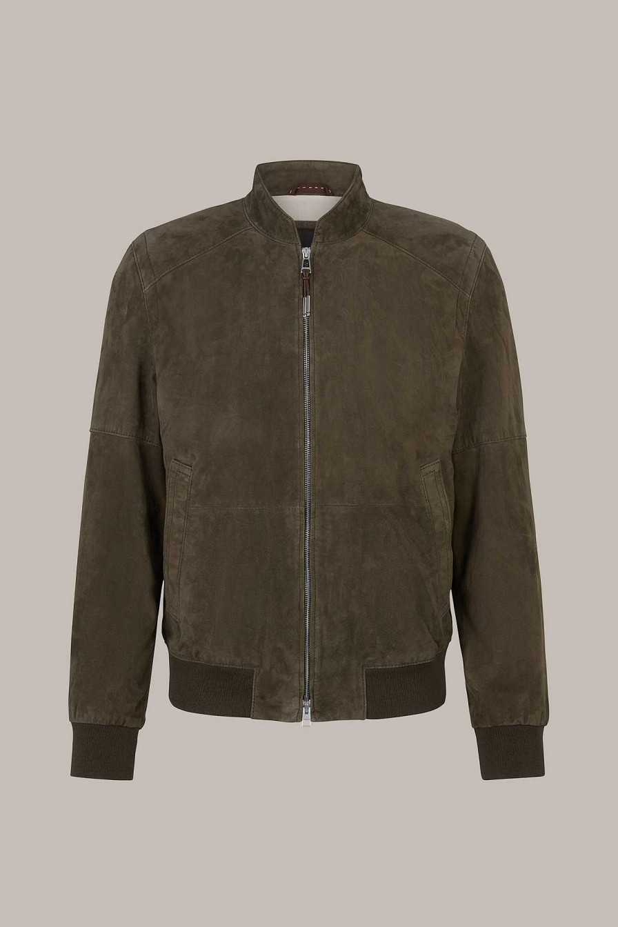 Windsor Ziegenvelours-Leder-Blouson Borello In Oliv Olivgr N Lederjacken & Shirtjackets