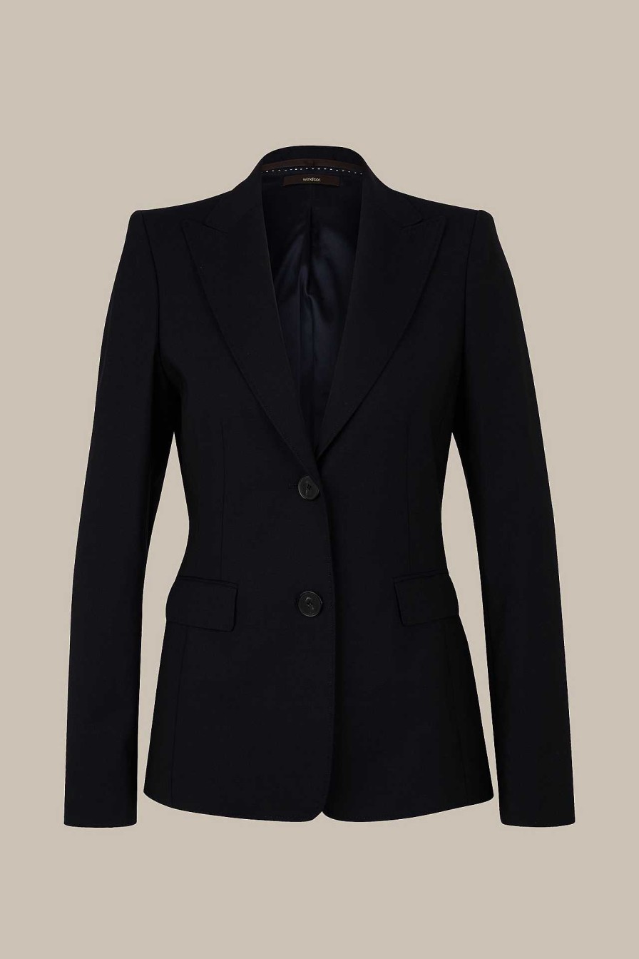 Windsor Schurwoll-Stretch-Blazer In Navy Blazer