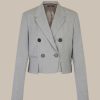 Windsor Wollmix-Doppelreiher-Kurzblazer In Melange Hellgrau Blazer