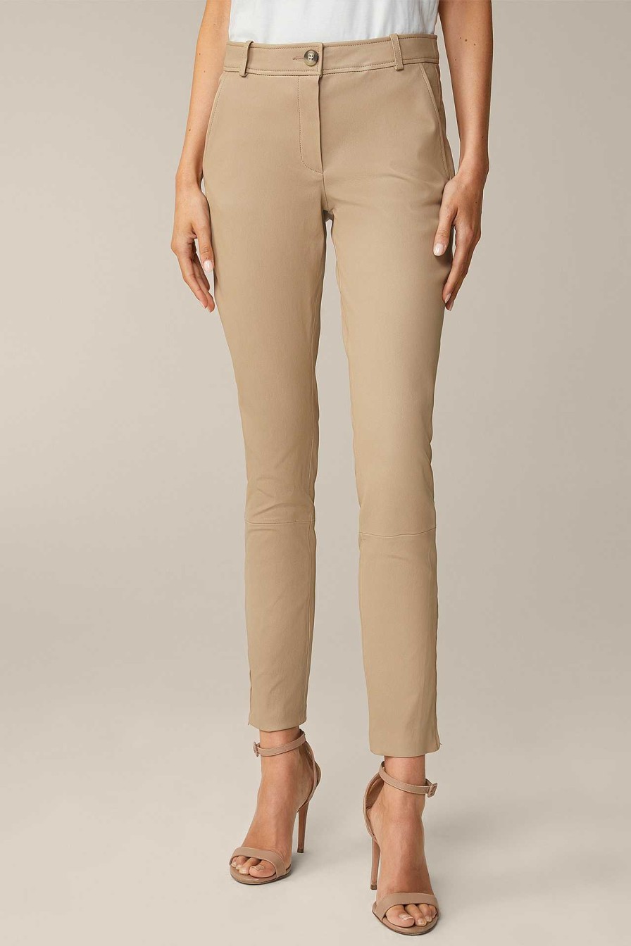 Windsor Lammnappa-Leder-Hose In Beige Hosen & Jeans