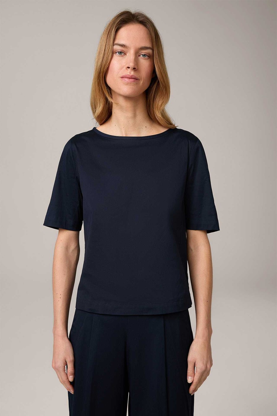 Windsor Baumwollstretch-Bluse In Navy Blusen & Tops