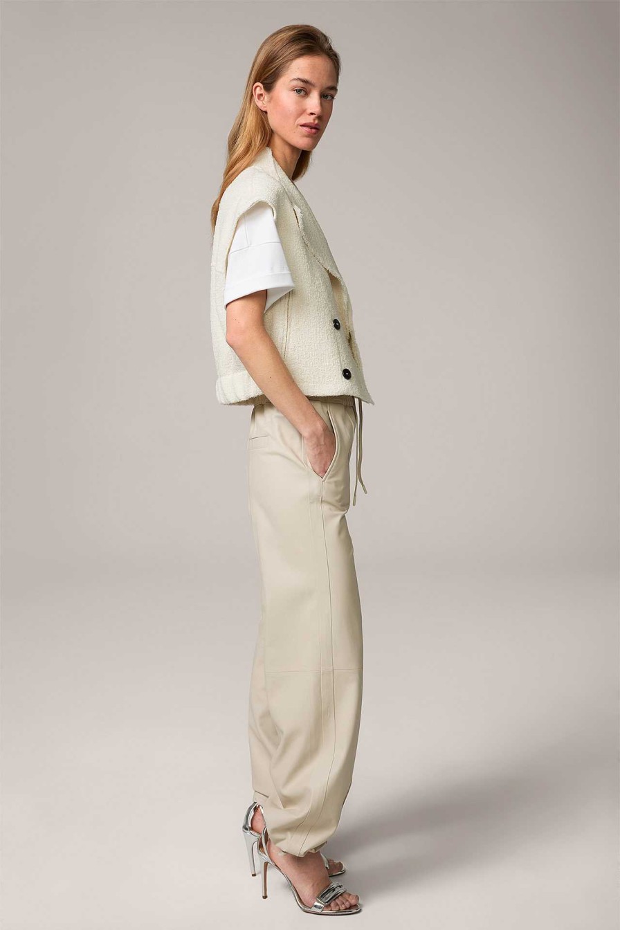 Windsor Lammnappa-Leder-Hose Im Jogger-Stil In Creme Hosen & Jeans