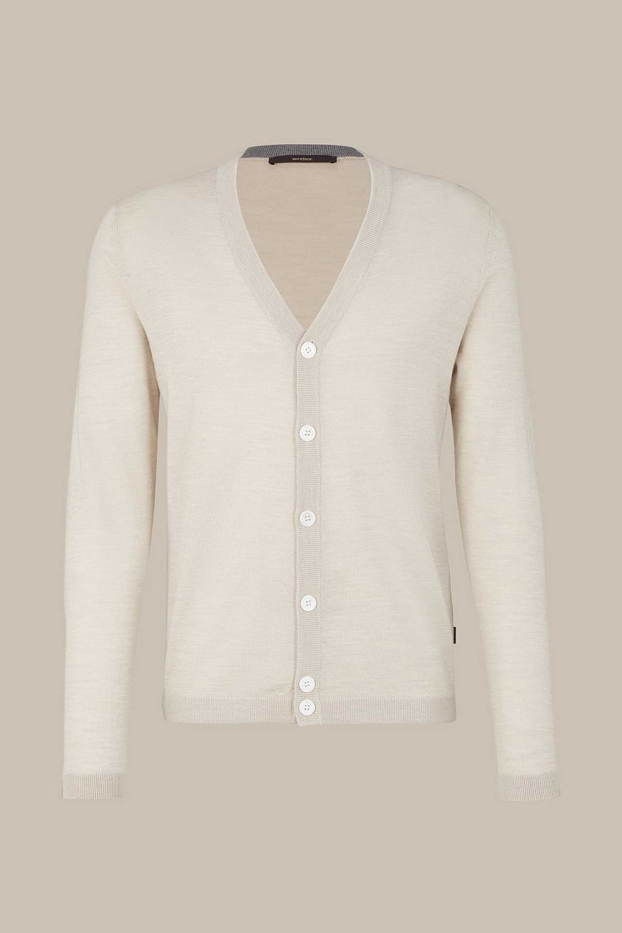 Windsor Strick-Cardigan Nando Mit Seide Und Cashmere In Beige Strick