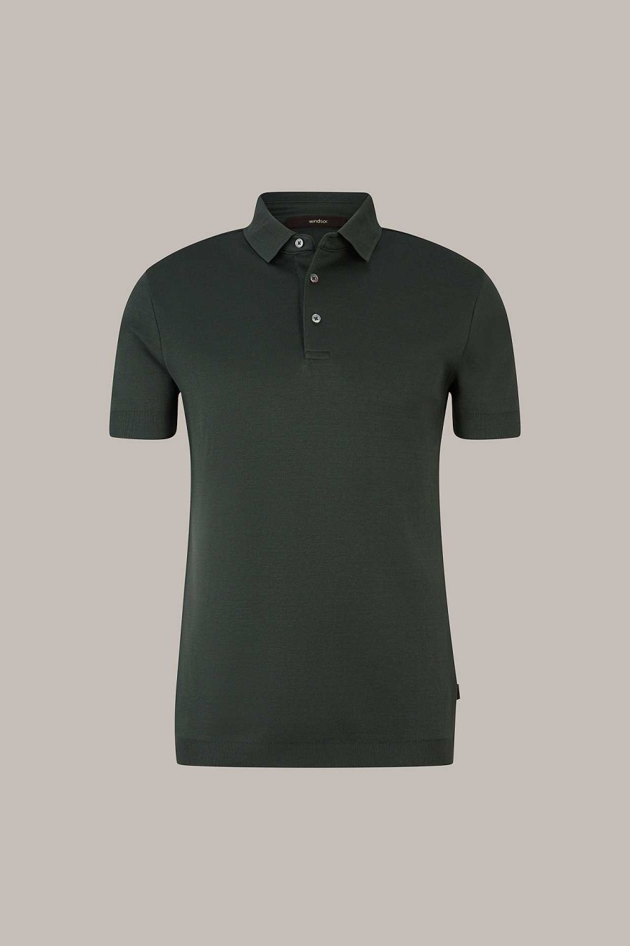 Windsor Baumwoll-Poloshirt Floro In Petrol Dunkelgr N T-Shirts & Polos