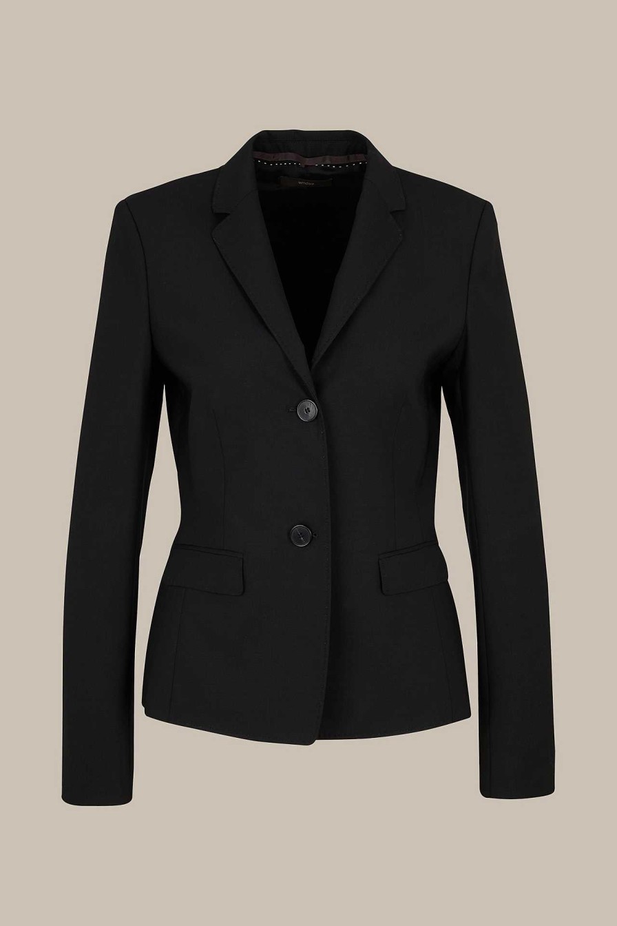 Windsor Schurwoll-Stretch-Blazer In Schwarz Blazer