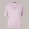 Windsor Tencel-Baumwoll-Shirt Mit V-Ausschnitt In Flieder T-Shirts & Sweatshirts