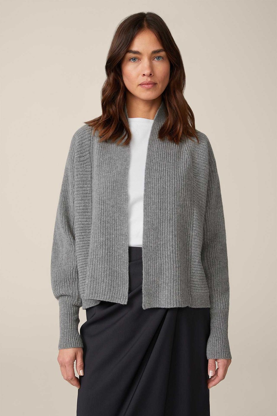 Windsor Cashmere-Cardigan In Grau Grau Meliert Strick