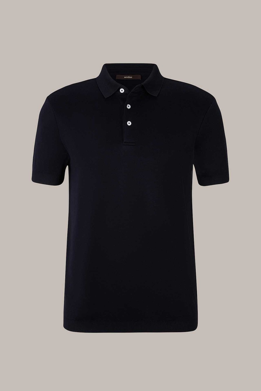 Windsor Baumwoll-Polo-Shirt Floro In Navy T-Shirts & Polos