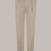 Windsor Baumwoll-Chino Sapo Mit Bundfalte In Beige Grau-Beige Hosen & Jeans