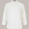 Windsor Viskose-Seidenmix-Bluse In Creme Weiss Blusen & Tops