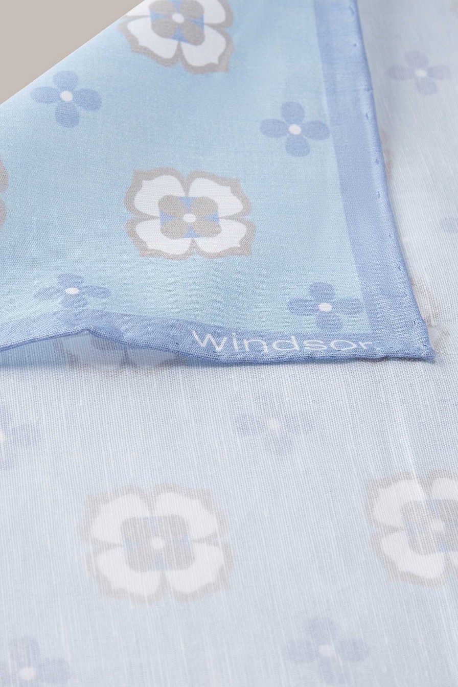 Windsor Einstecktuch Aus Leinen Und Baumwolle In Gemustert Blau Krawatten & Einsteckt Cher