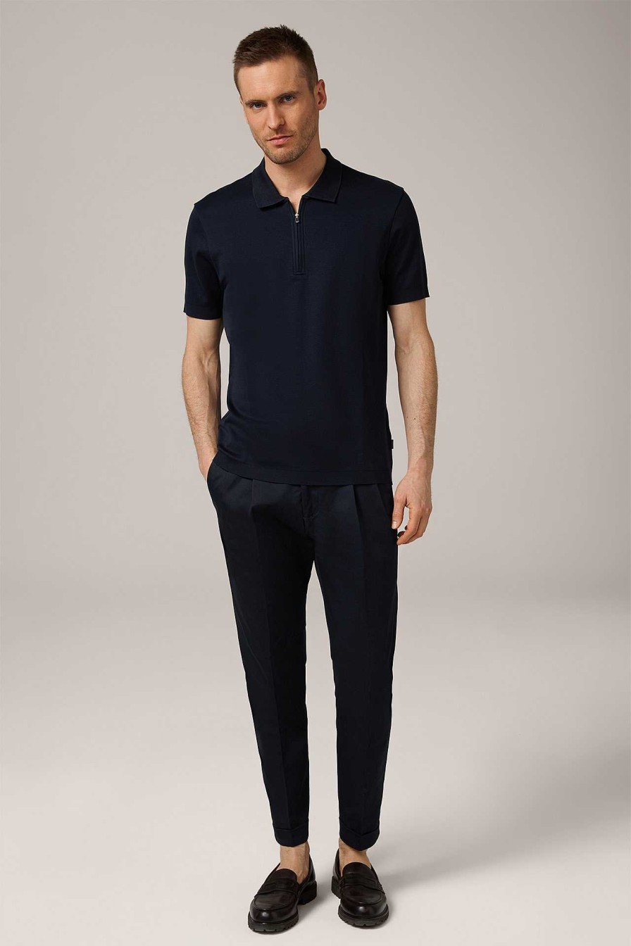 Windsor Baumwoll-Poloshirt Floro Mit Zipper In Navy T-Shirts & Polos