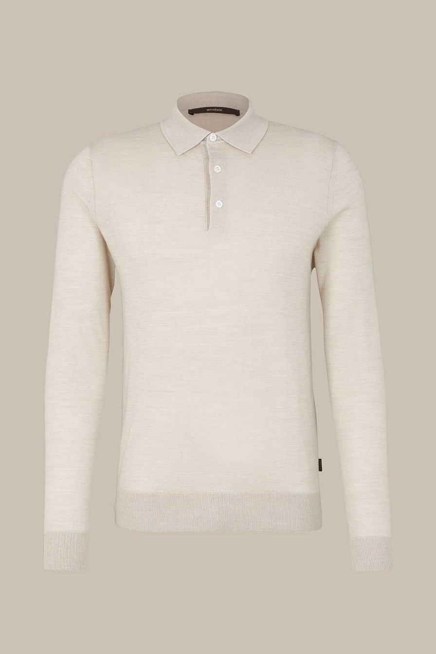 Windsor Strick-Poloshirt Nando Mit Seide Und Cashmere In Beige Strick