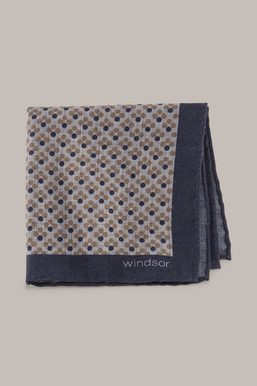 Windsor Einstecktuch Aus Schurwolle In Beige-Blau Gemustert Krawatten & Einsteckt Cher