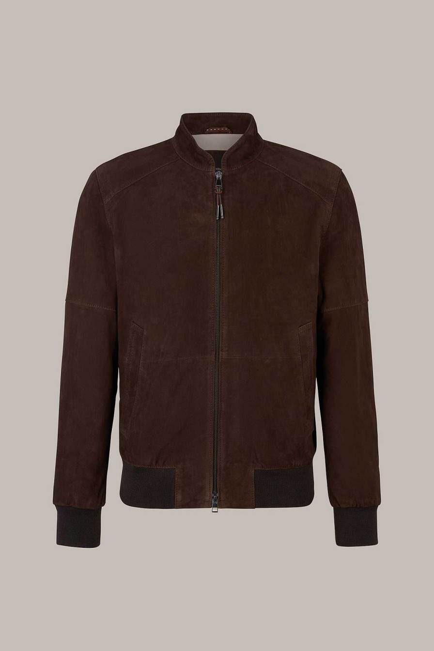 Windsor Ziegenvelours-Leder-Blouson Borello In Braun Lederjacken & Shirtjackets