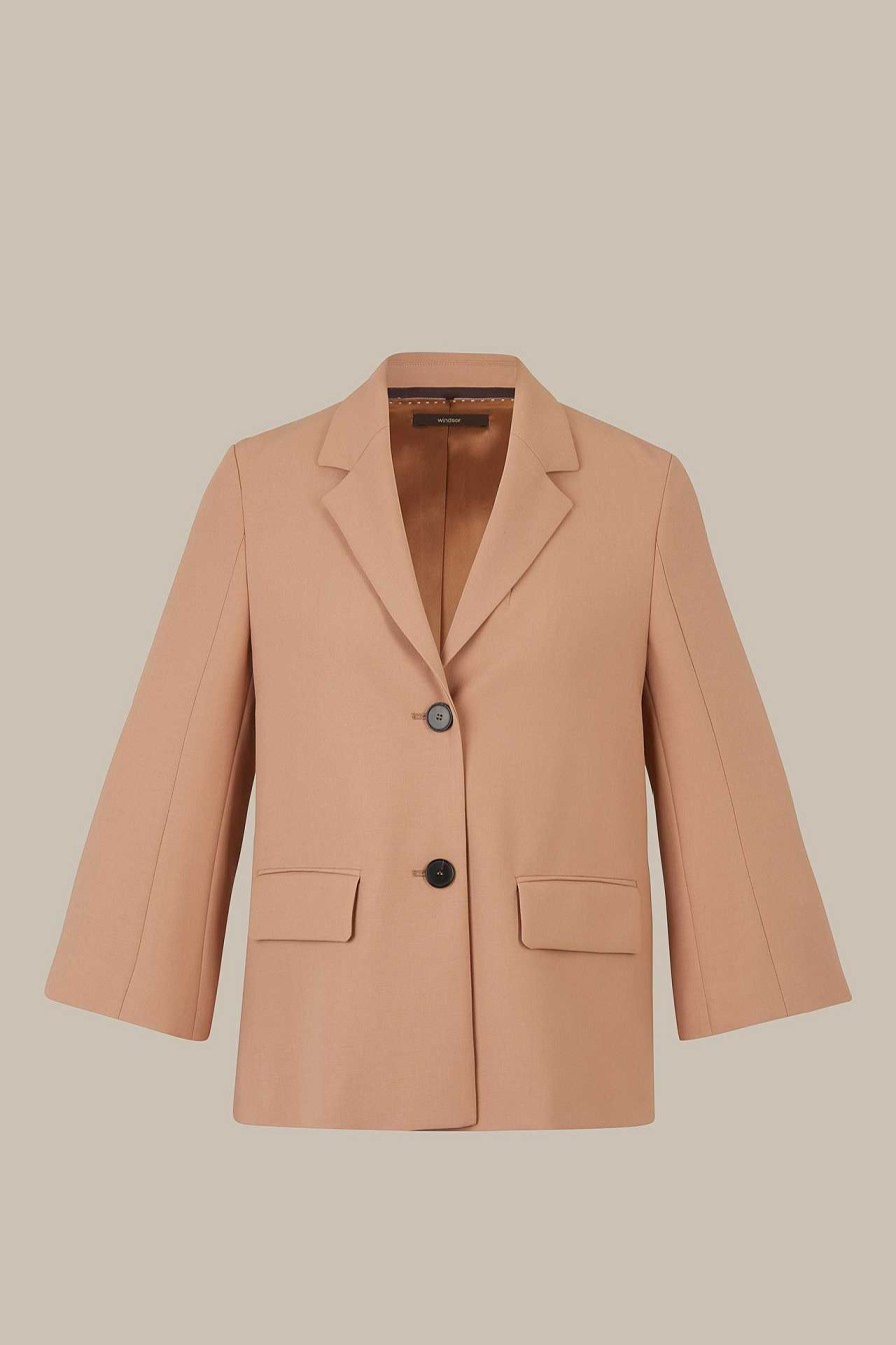 Windsor Cr Pe-Blazer-Jacke In Camel Blazer