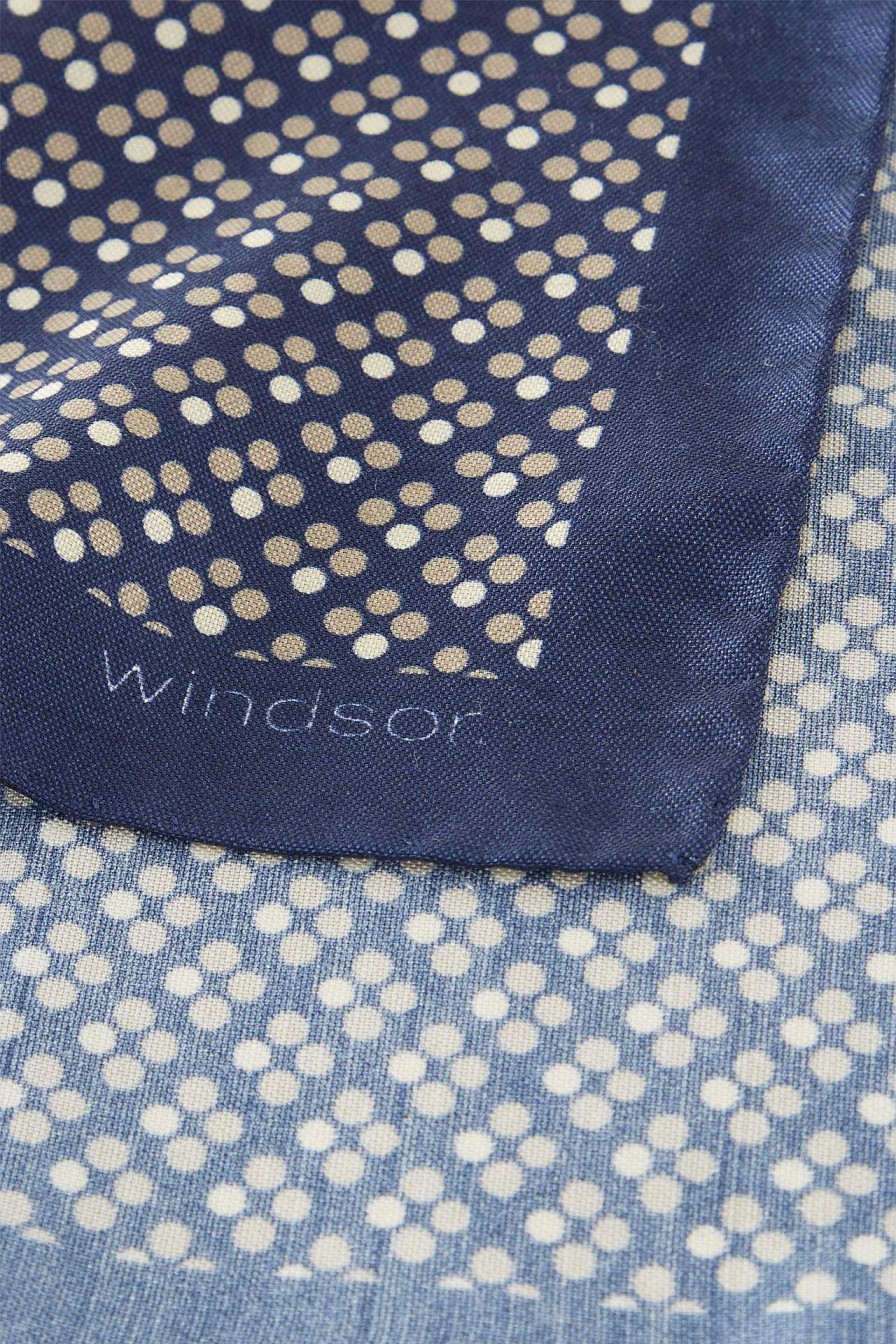 Windsor Einstecktuch Mit Seide In Gemustert Navy-Creme-Beige Krawatten & Einsteckt Cher