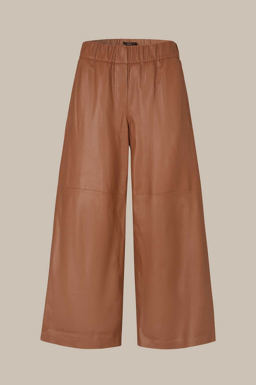 Windsor Lammnappa-Leder-Culotte In Cognac Hosen & Jeans