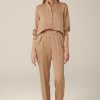 Windsor Cr Pe-Hemdbluse Mit Stehkragen In Camel Blusen & Tops