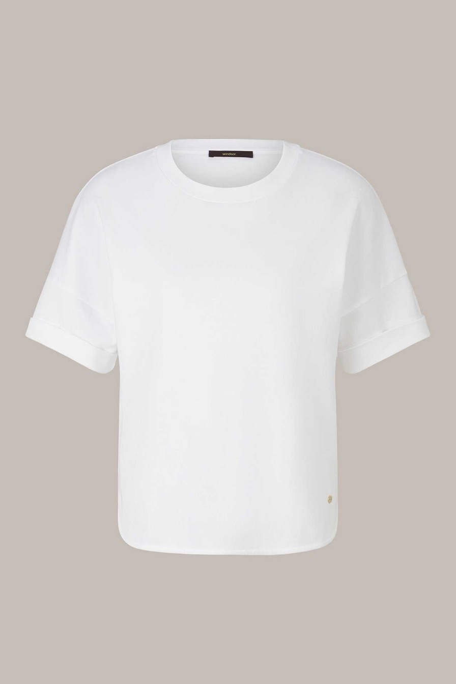 Windsor Baumwoll-Interlock Halbarm-Shirt In Wei T-Shirts & Sweatshirts