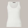 Windsor Tencel-Baumwoll-Ripp-Top In Ecru T-Shirts & Sweatshirts