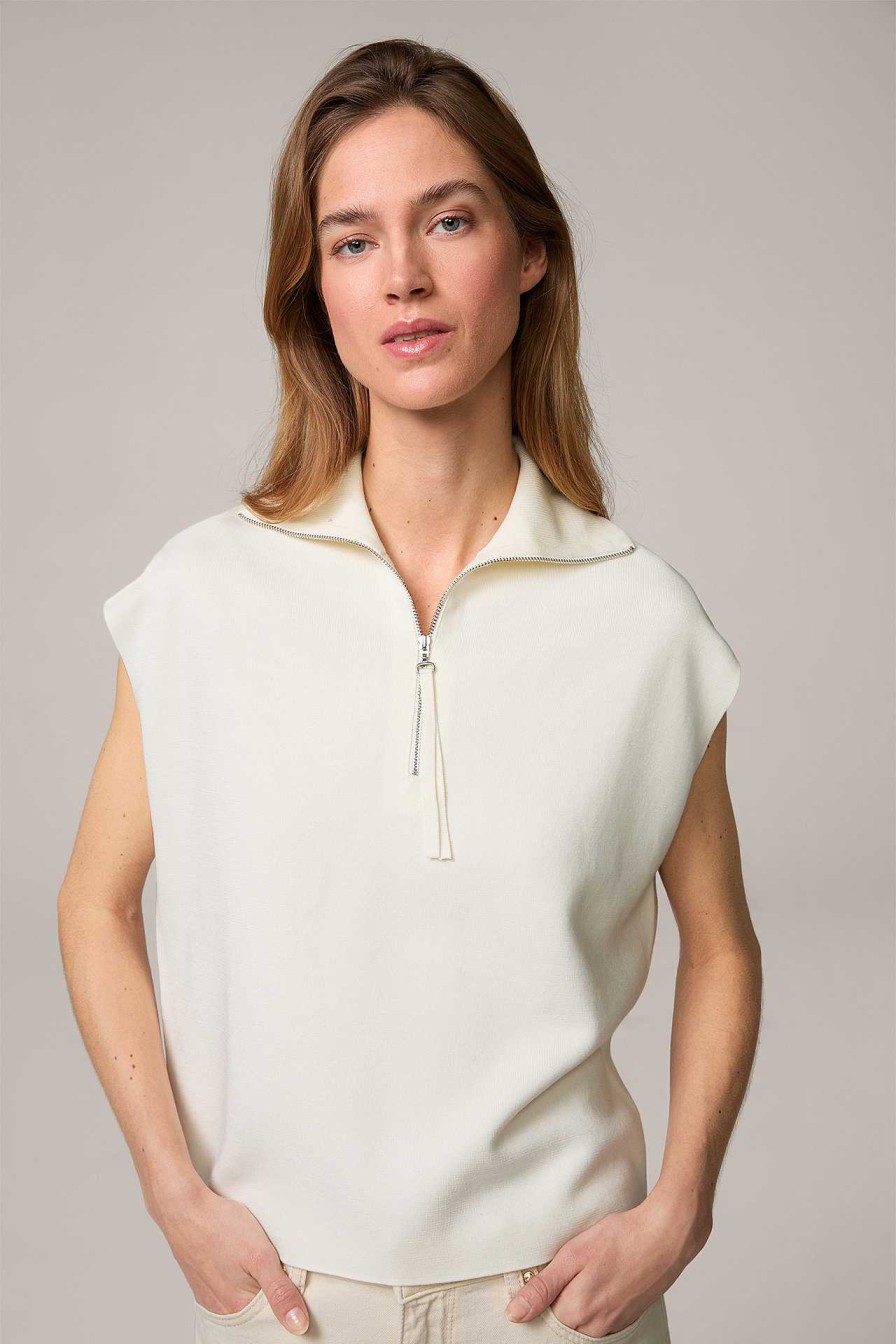 Windsor Baumwollmix-Double-Strick-Top In Creme Strick