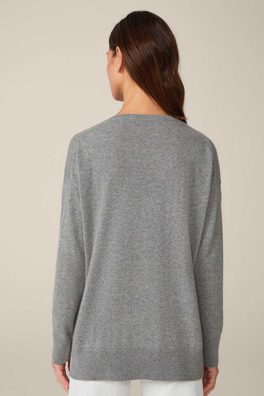 Windsor Cashmere-Pullover In Grau Melange Grau Meliert Strick