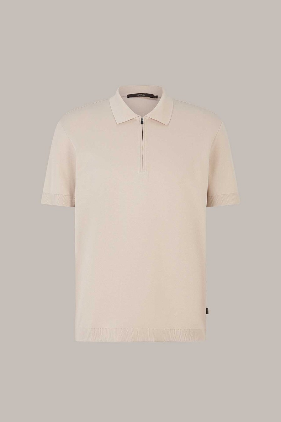 Windsor Baumwoll-Poloshirt Floro Mit Zipper In Beige T-Shirts & Polos