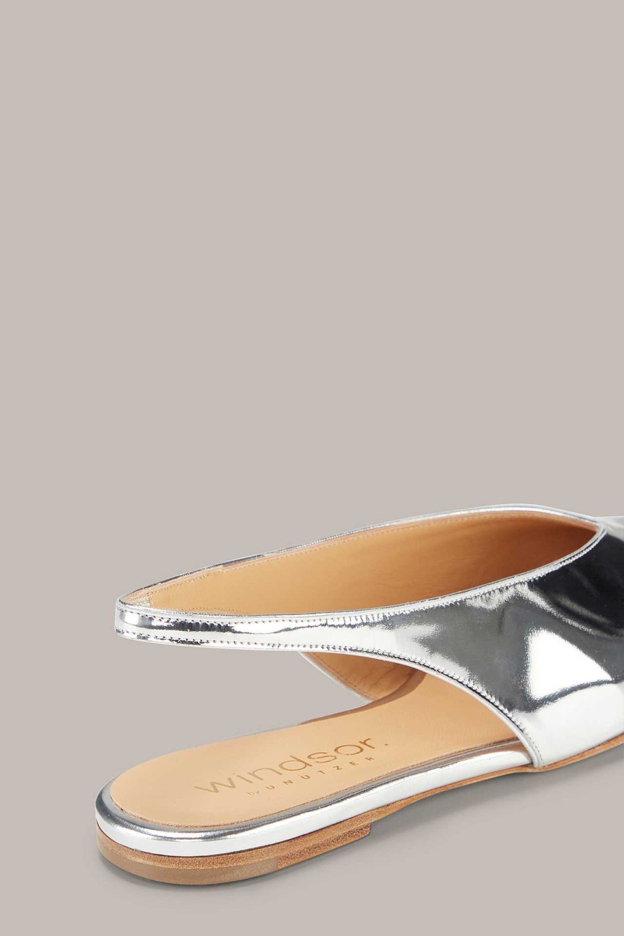 Windsor Slingback Aus Leder By Un Tzer In Silber Schuhe