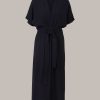 Windsor Cr Pe-Kleid In Midi-L Nge In Navy Kleider & Overalls