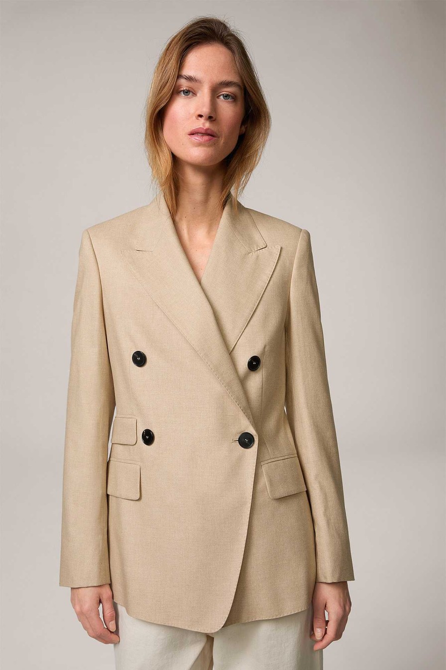 Windsor Seidenmix-Doppelreiher-Blazer Mit Cashmere In Beige Blazer