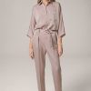 Windsor Cr Pe-Bluse Mit Hemdkragen, Oversized, In Taupe Blusen & Tops