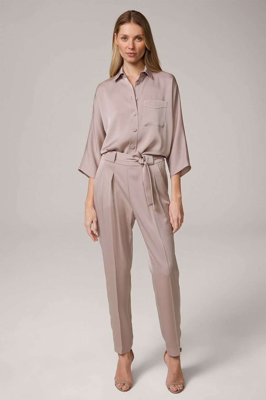 Windsor Cr Pe-Bluse Mit Hemdkragen, Oversized, In Taupe Blusen & Tops