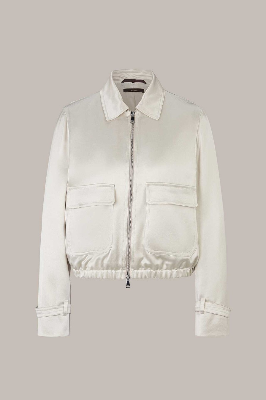 Windsor Satin-Blouson-Jacke In Creme Jacken & M Ntel