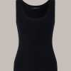 Windsor Merino-Strick-Top In Navy Strick