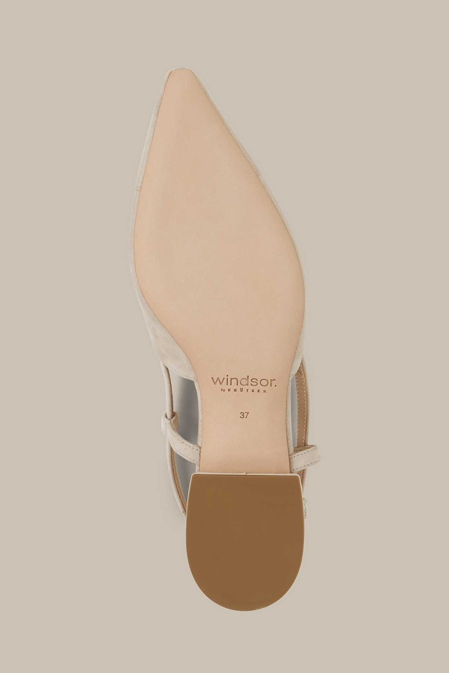 Windsor Slingback Aus Veloursleder By Un Tzer In Cr Me Schuhe