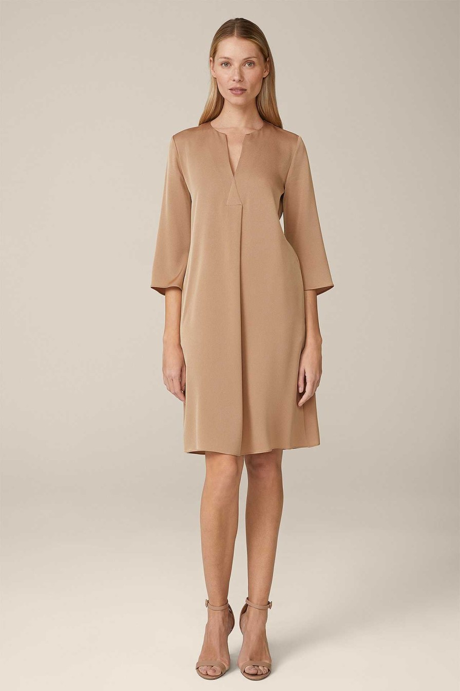 Windsor Cr Pe-Kleid In A-Linie In Camel Kleider & Overalls