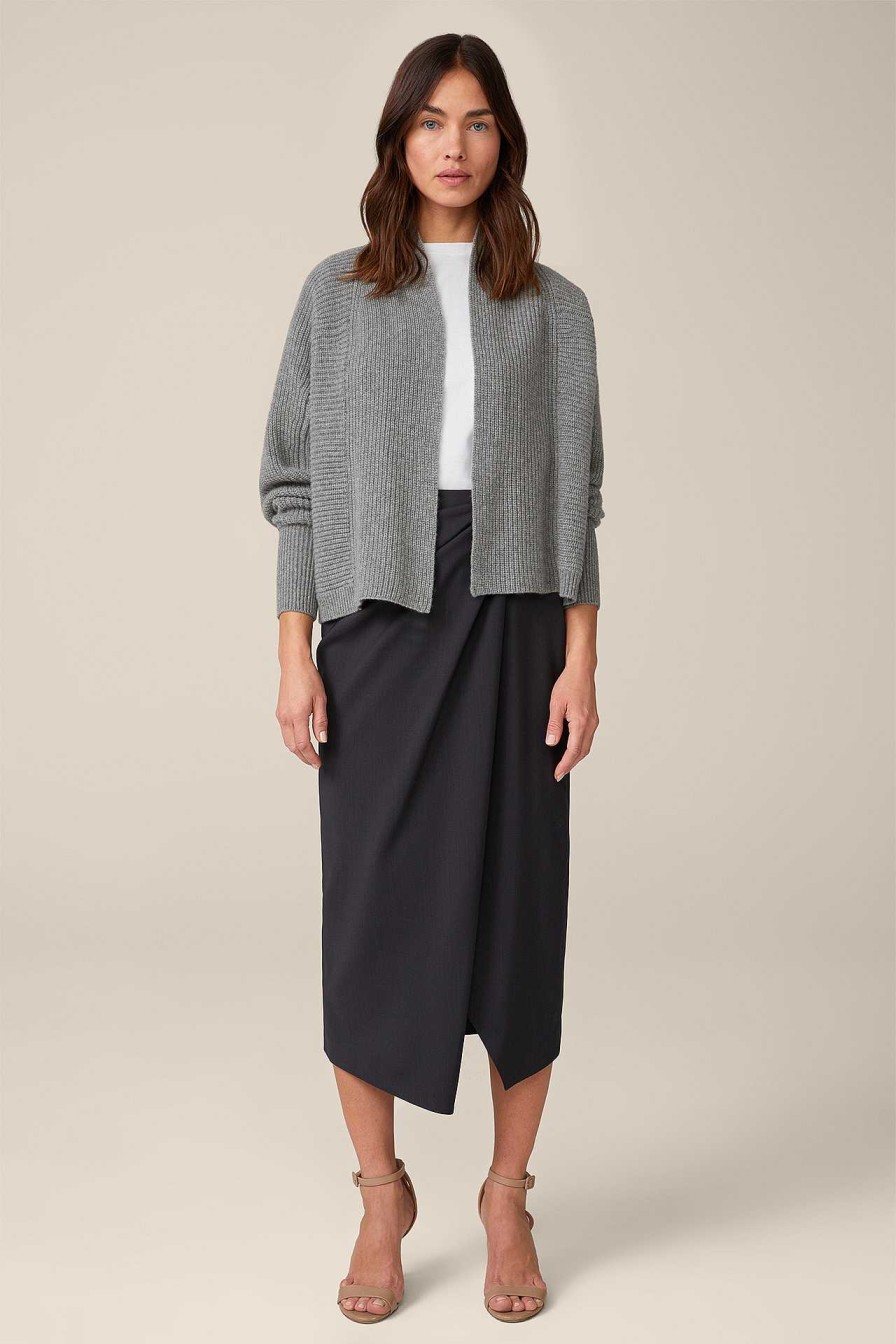 Windsor Cashmere-Cardigan In Grau Grau Meliert Strick